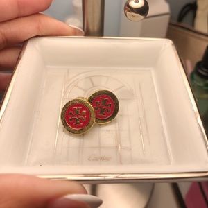 TORY BURCH LOGO EARRINGS